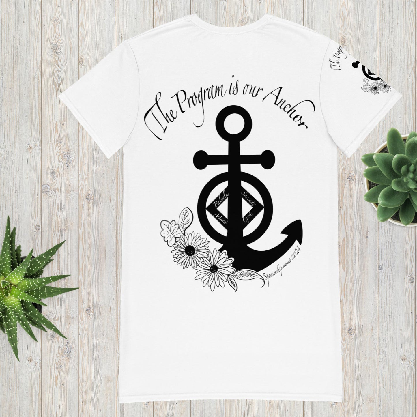 2024 the program is our anchor retreat White T-shirt dress