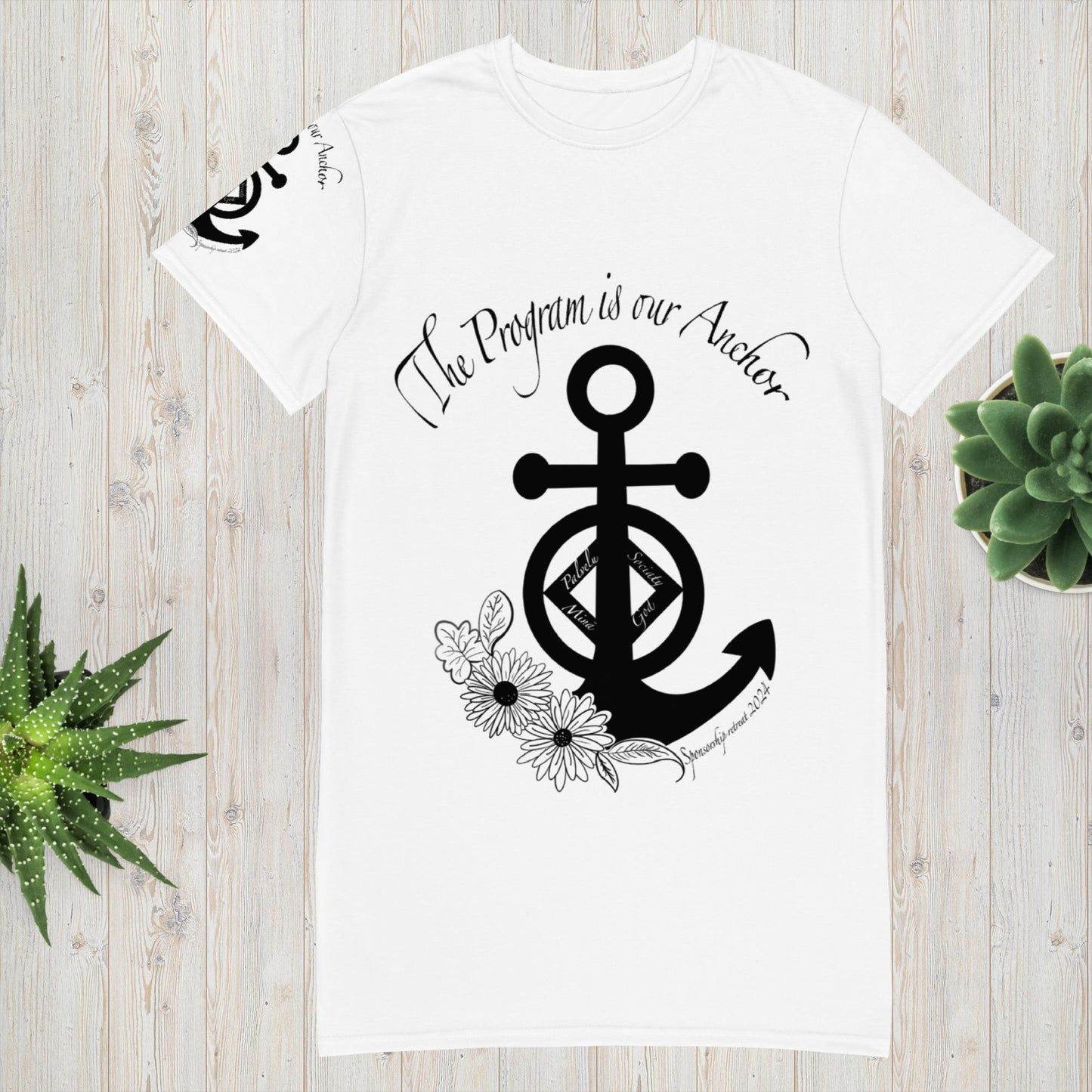 2024 the program is our anchor retreat White T-shirt dress