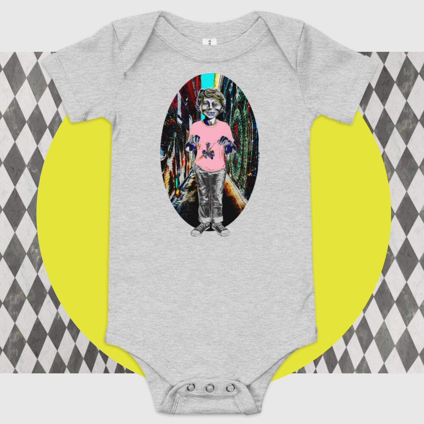 Mad Hears Poppa JoNo Creations baby short sleeve one piece