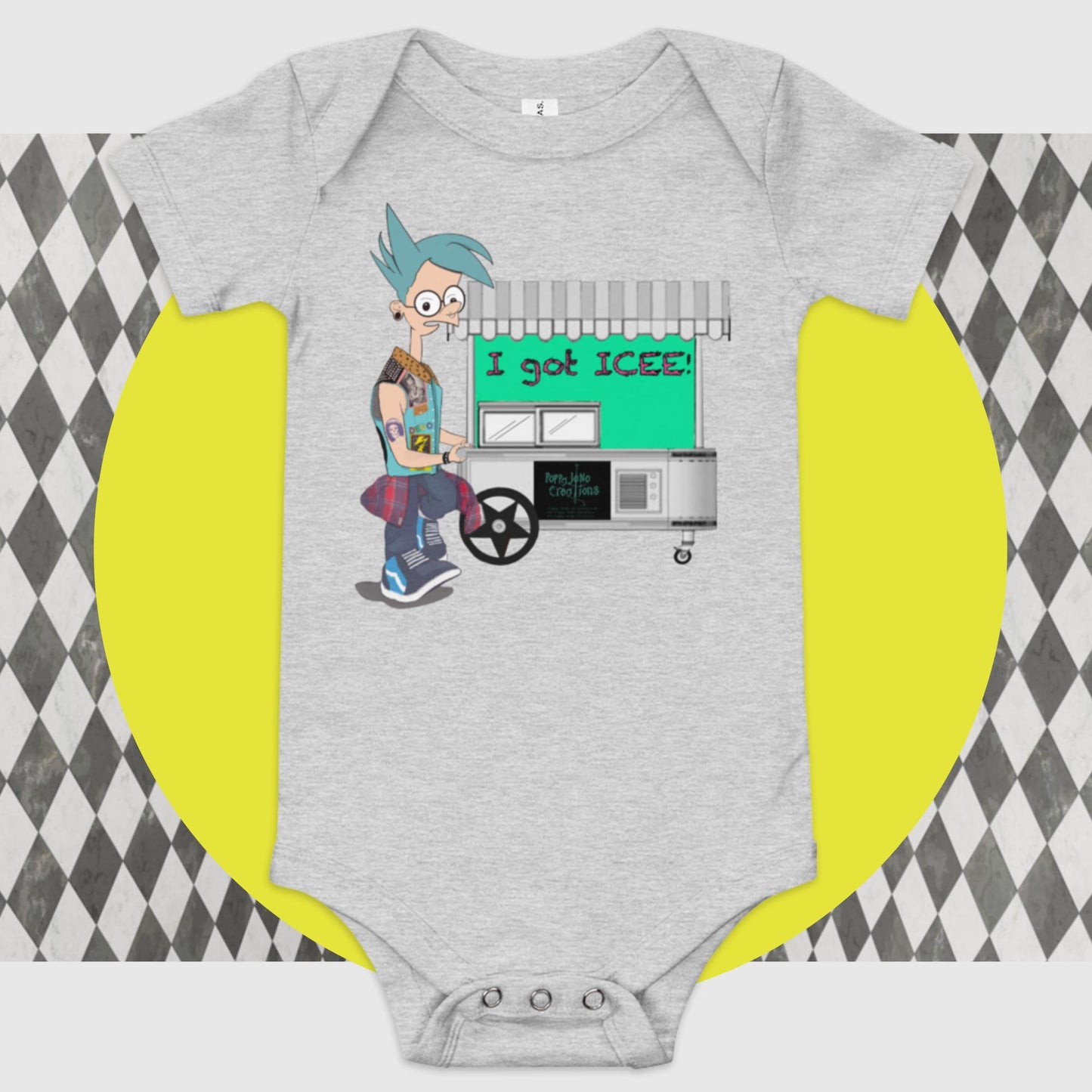 Gussle Poppa JoNo Creations baby short sleeve one piece