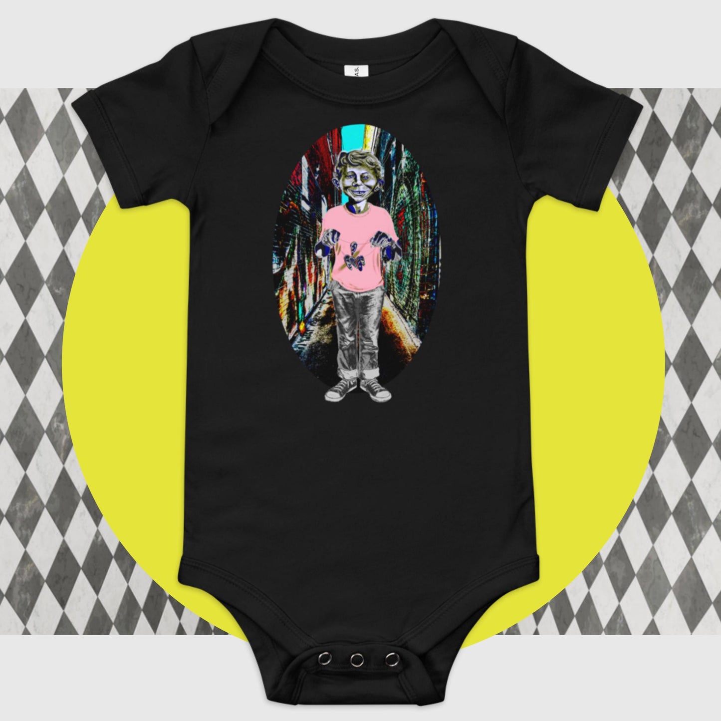 Mad Hears Poppa JoNo Creations baby short sleeve one piece