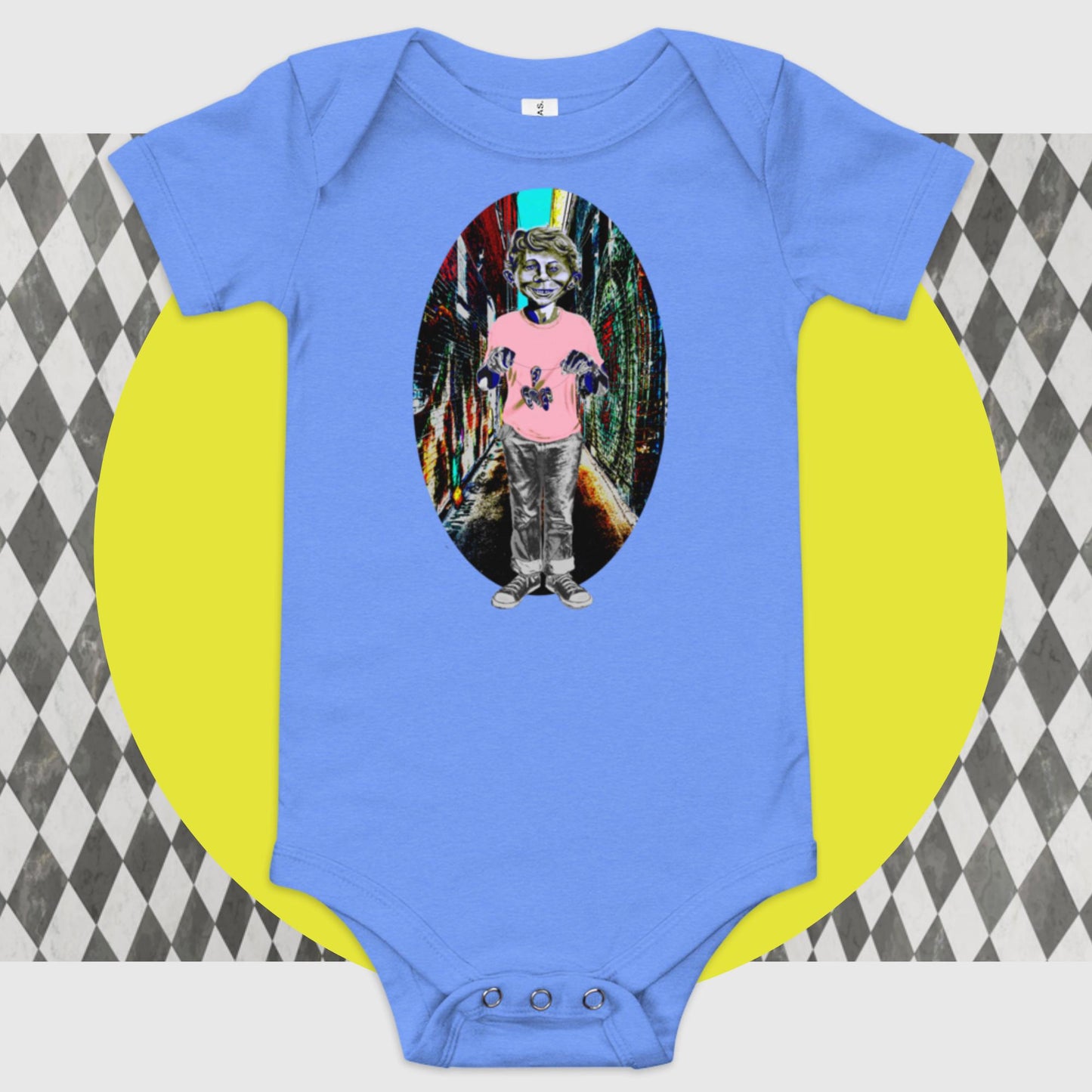 Mad Hears Poppa JoNo Creations baby short sleeve one piece