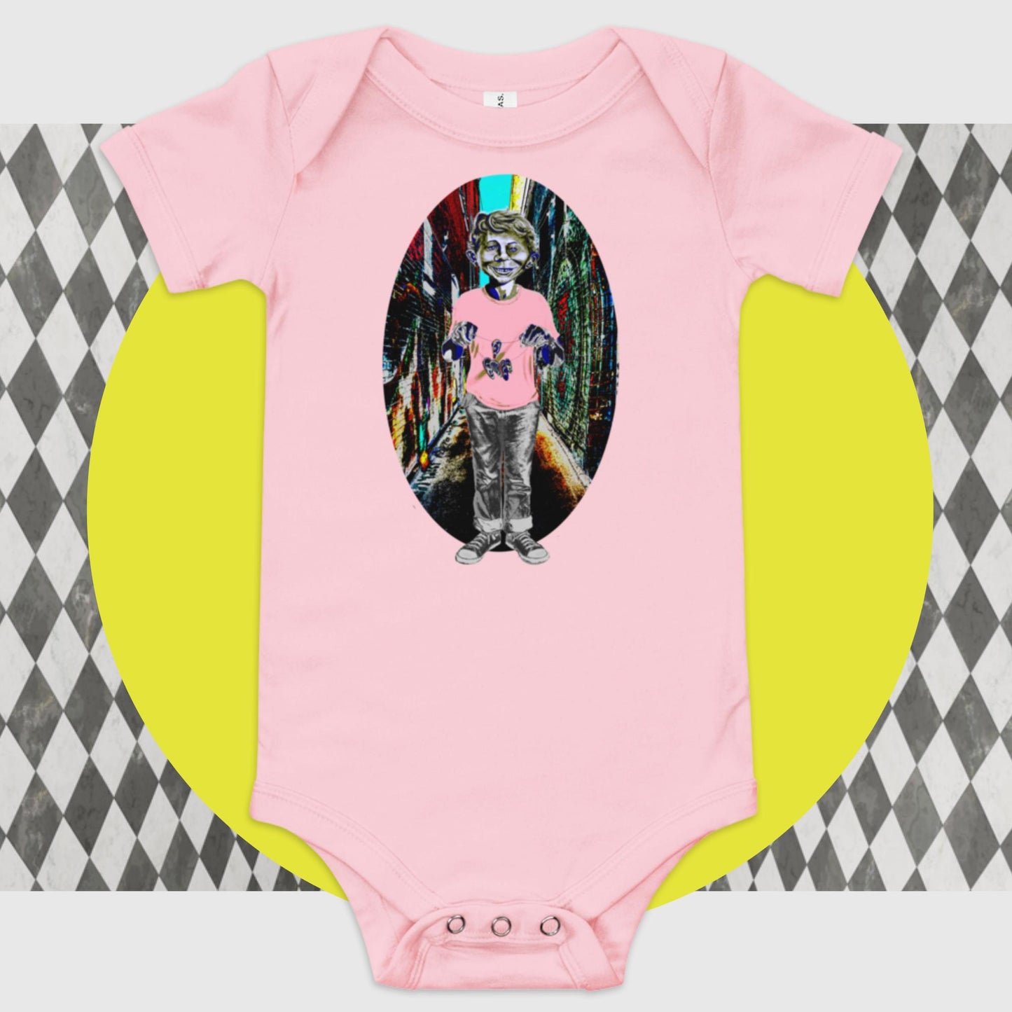 Mad Hears Poppa JoNo Creations baby short sleeve one piece
