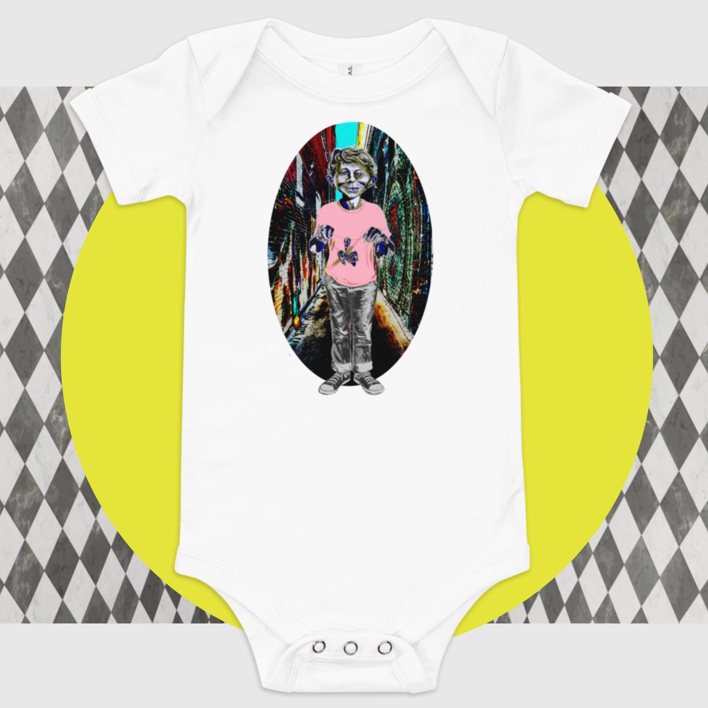 Mad Hears Poppa JoNo Creations baby short sleeve one piece