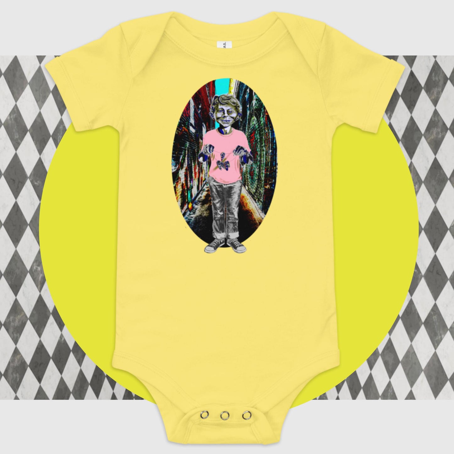 Mad Hears Poppa JoNo Creations baby short sleeve one piece