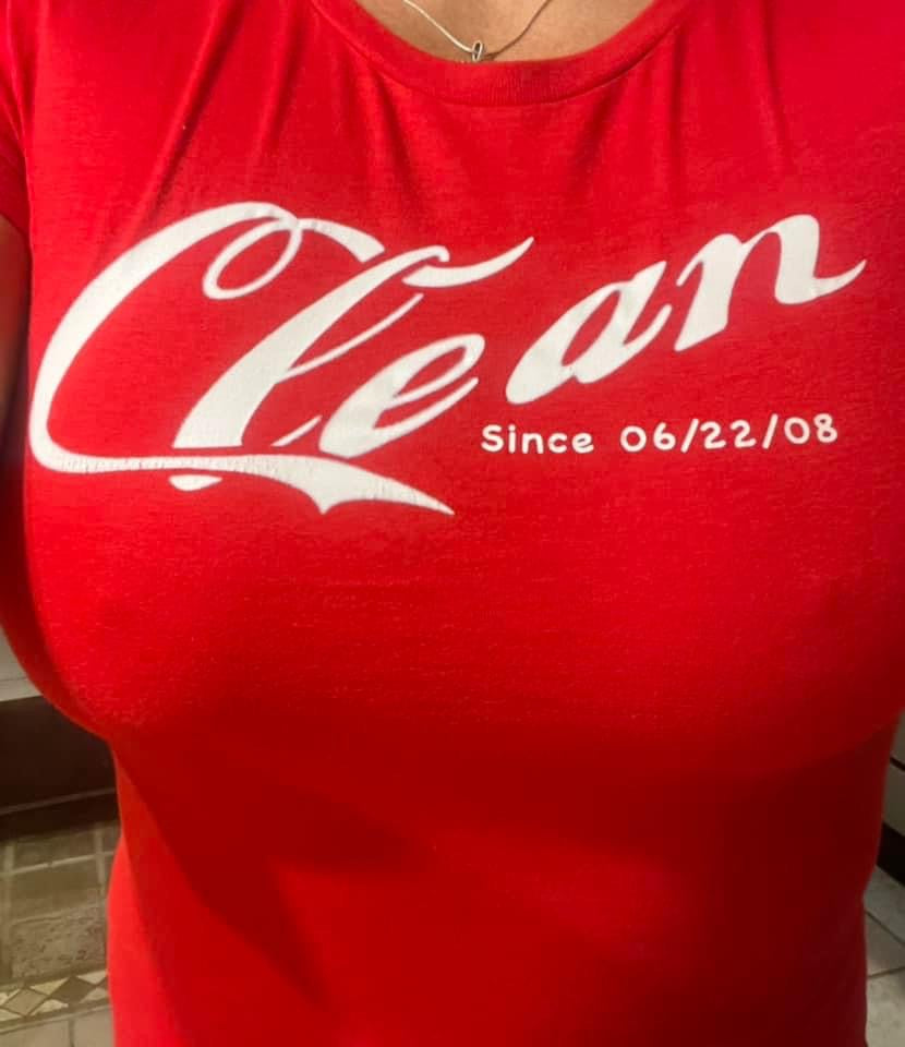 Clean Tee customized clean date included on shirt