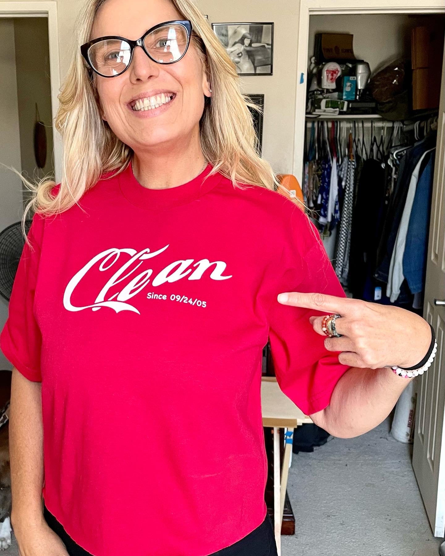 Clean Tee customized clean date included on shirt