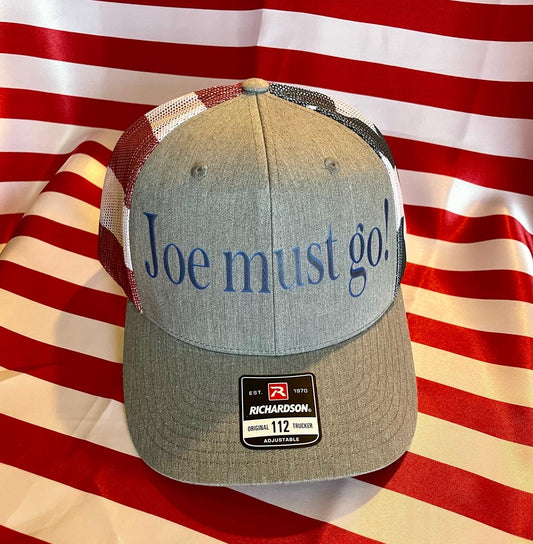 Joe must go! snap back trucker hat