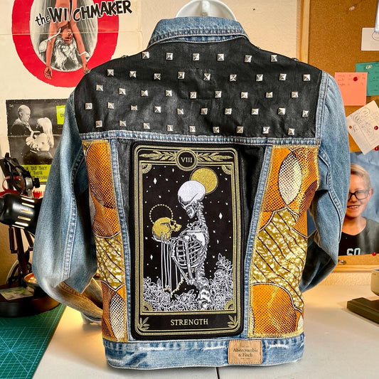 Custom Poppa JoNo Creations Commissioned Denim Jacket Strength