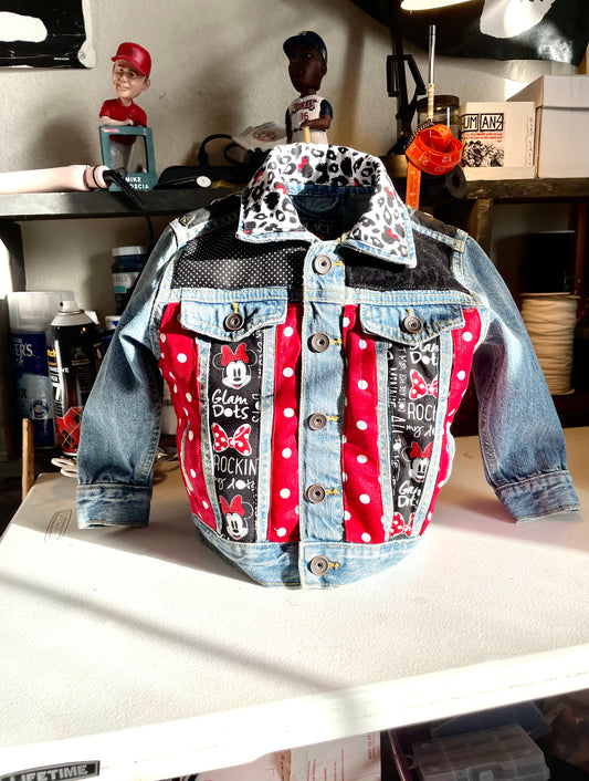 Custom Mini & Mickey Poppa JoNo Creations denim kids jacket